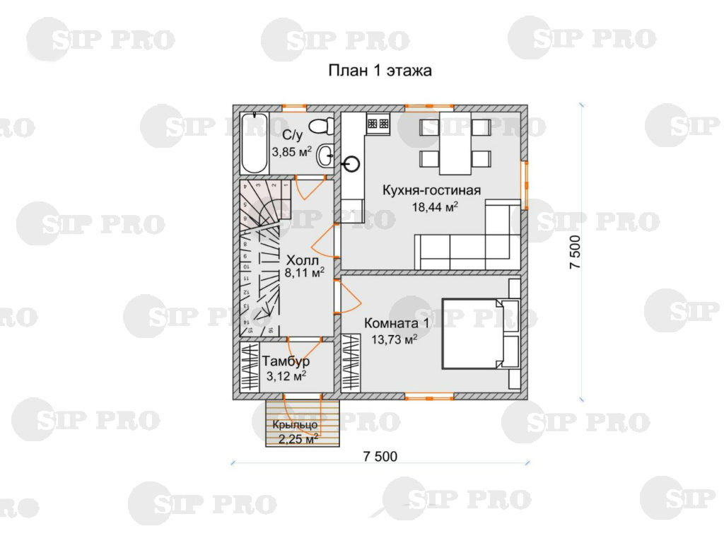 Проект дома из сип Н2-114 м2 - SIP PRO - Дома из СИП панелей