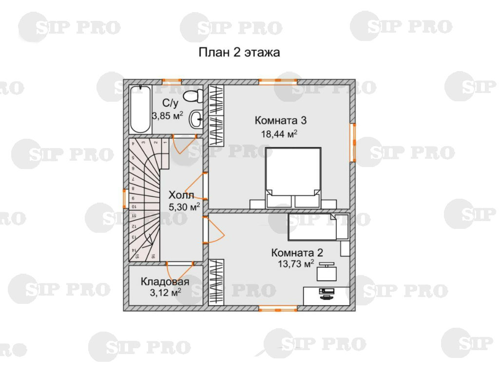 Проект дома из сип Н2-114 м2 - SIP PRO - Дома из СИП панелей